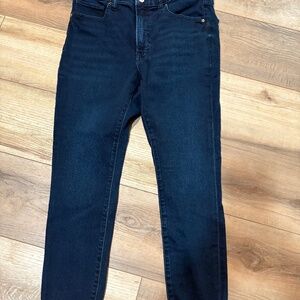 Express dark wash skinny jeans